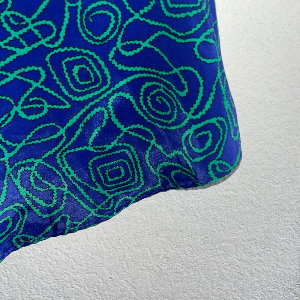 Doncaster‎ Vintage Blue Green Swirl Print Button Front Midi Skirt Womens Size 12 - Picture 8 of 10
